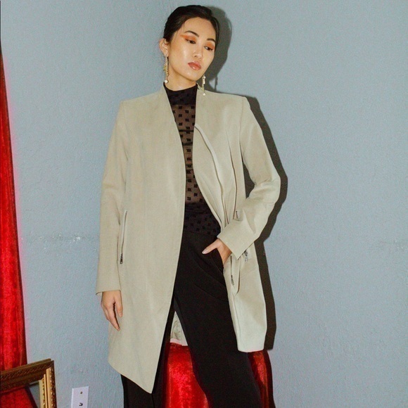 Helmut Lang Asymmetrical Zipper Mid-Length Coat - Picture 1 of 4
